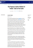 September 2022  Update Definition for “Healthy” Claim on Food Labels