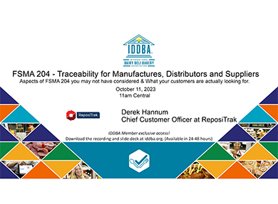 FSMA 204 – Traceability for Manufactures, Distributors and Suppliers: Aspects of FSMA 204 you may not have considered - What your customers are actually looking for.